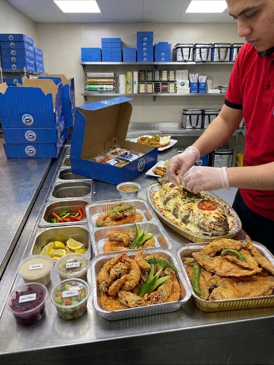 تشكيلة مأكولات بحرية طازة — fresh seafood